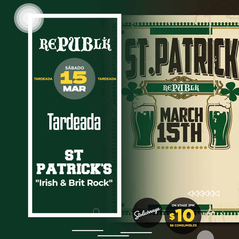 Tardeada St. Patrick´s «Irish & Brit Rock»
