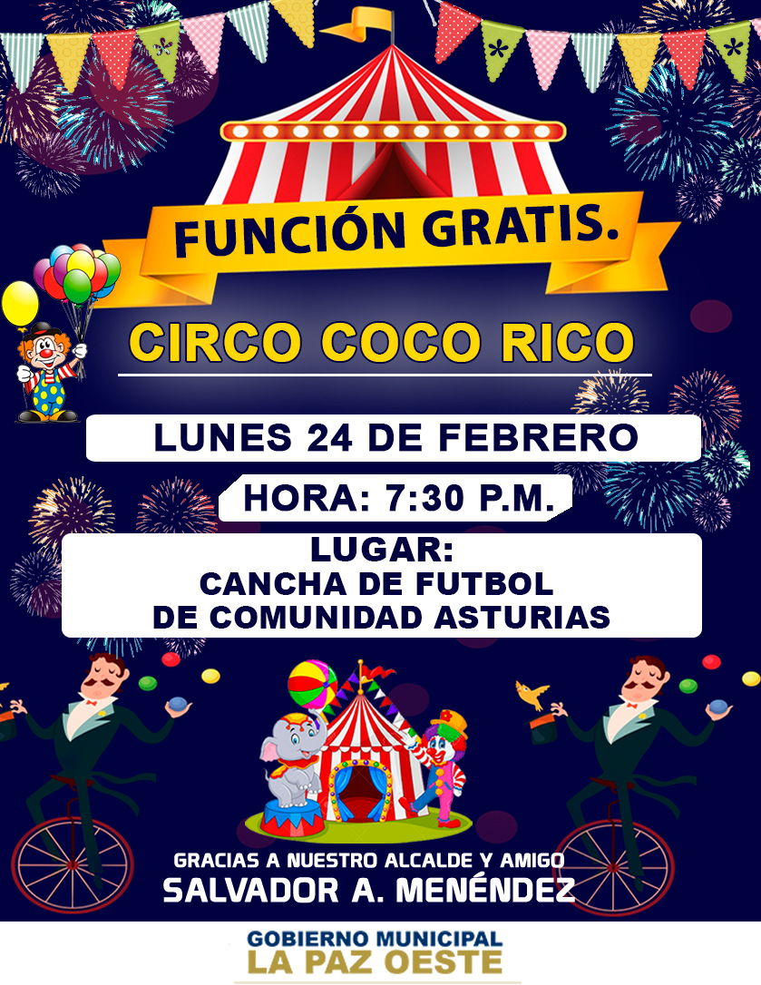 Función de Circo Gratis en La Paz Oeste 