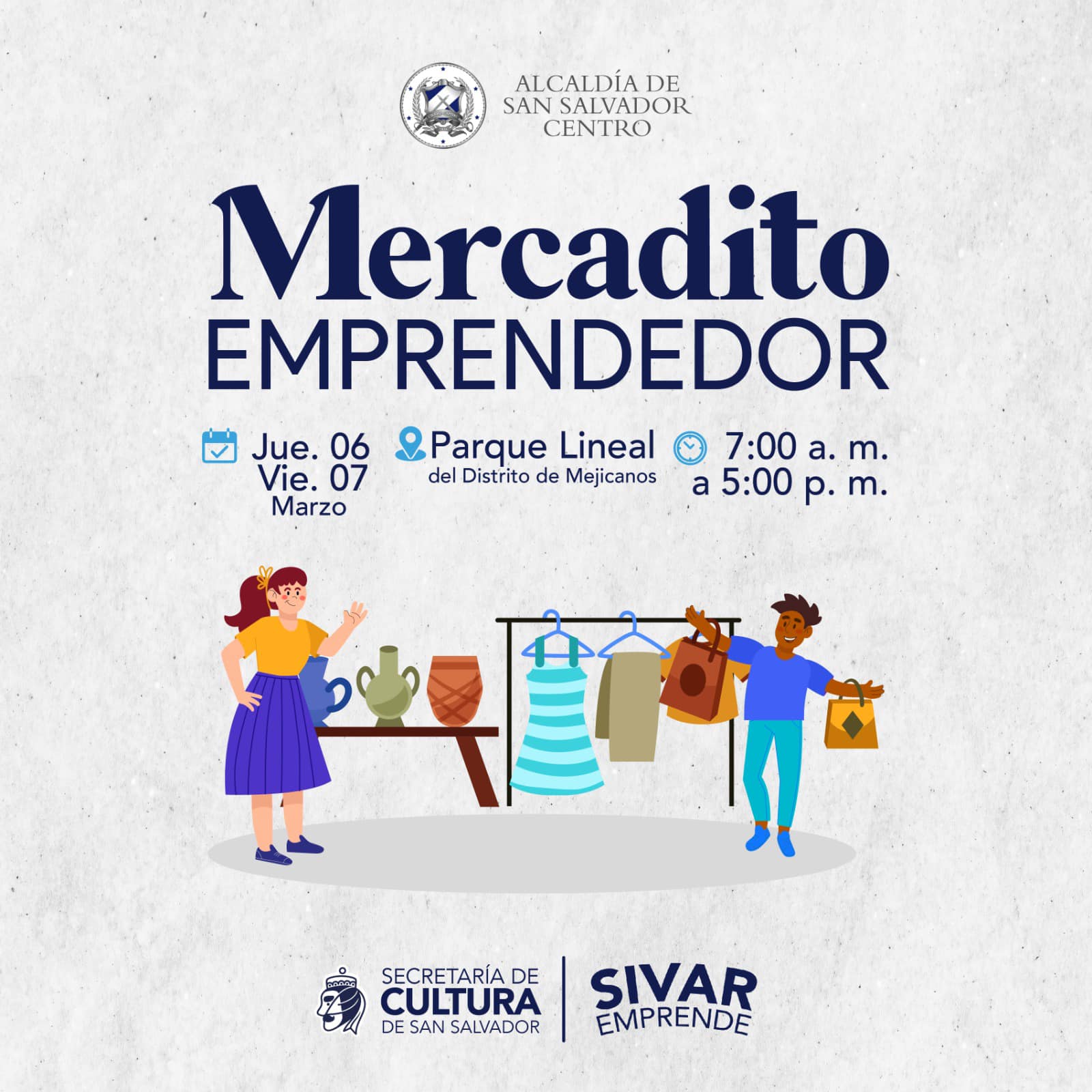 🛍️✨ ¡Mercadito Emprendedor en el Distrito Mejicanos!✨🛍️  