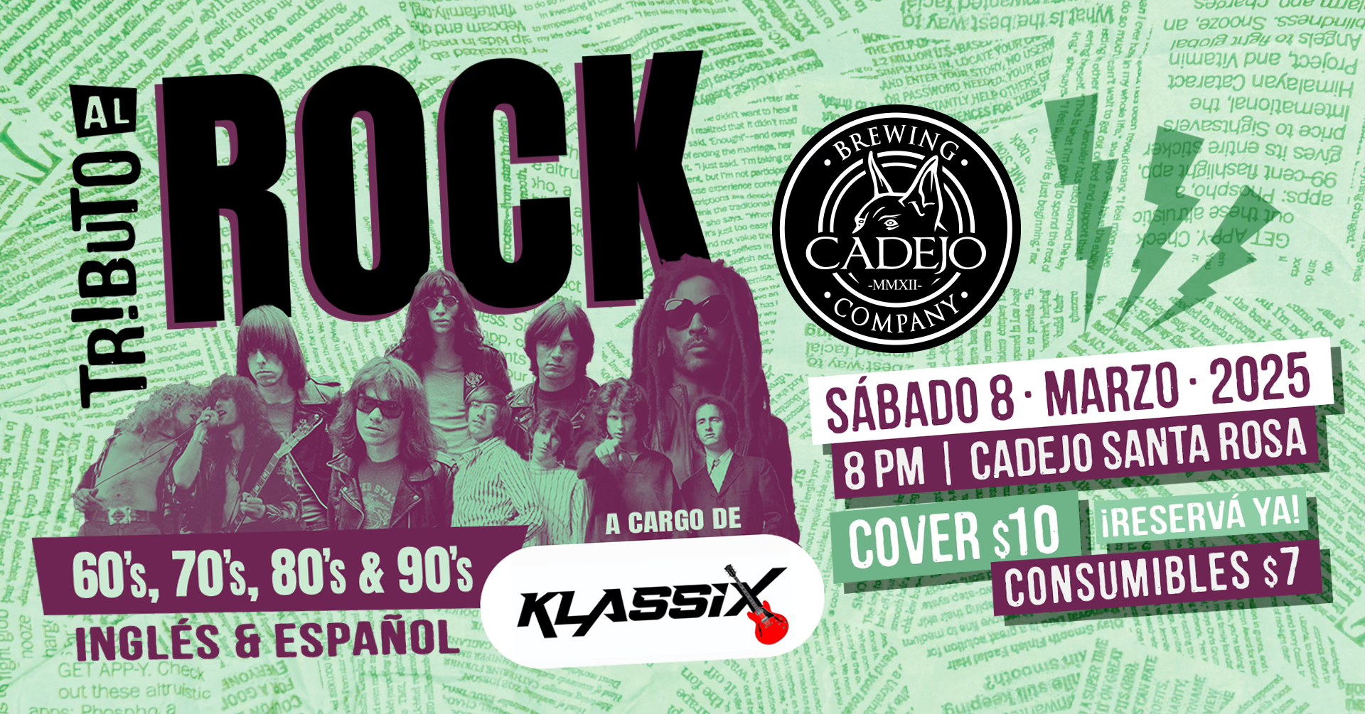 TRIBUTO AL ROCK - DÉCADAS LEGENDARIAS CADEJO SANTA ROSA ($