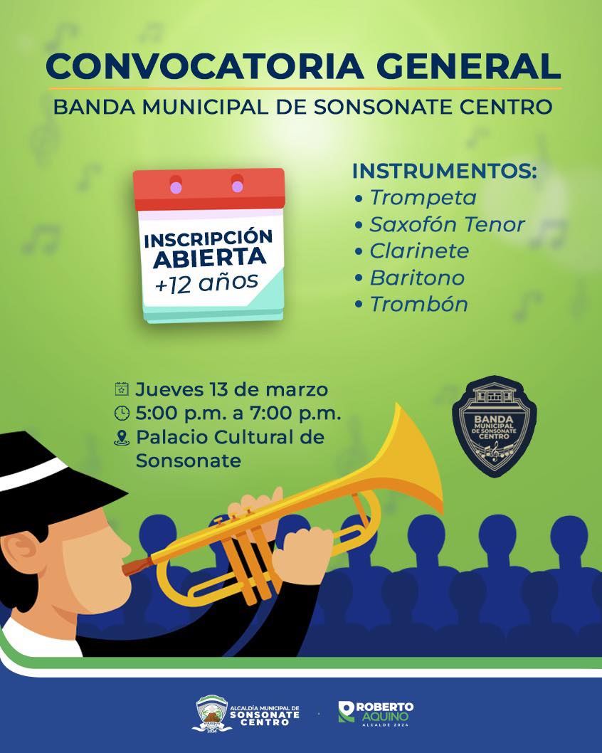 🎺🎶 ¡Únete a la Banda Municipal de Sonsonate Centro! 🎶🎷