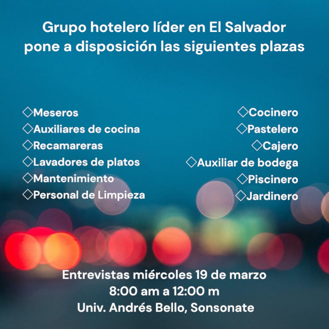  ¡Oportunidad de empleo! 