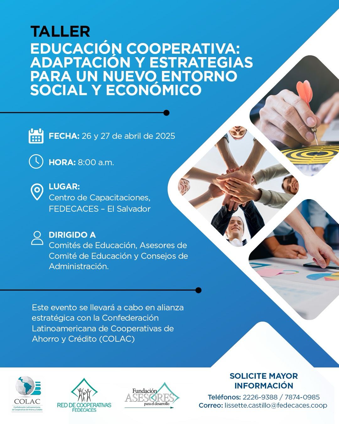 Taller “Educación Cooperativa: Adaptación y Estrategias para un Nuevo Entorno Social y Económico”