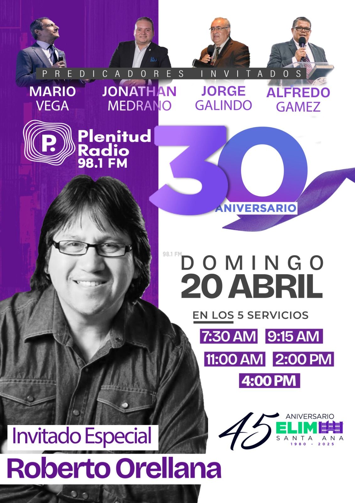  30 años de plenitud radio con Roberto Orellana