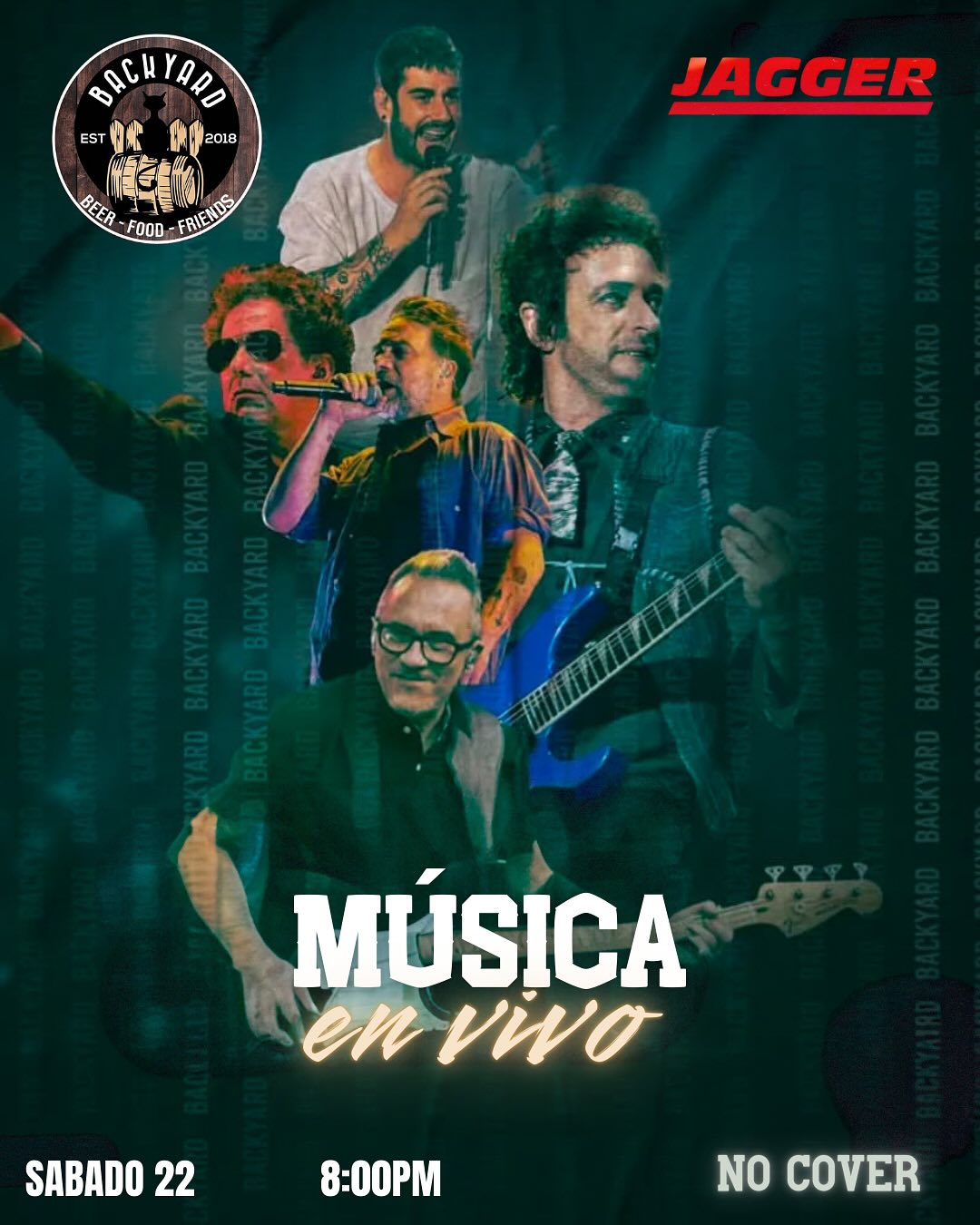 Música en Vivo con JAGGER – Una noche llena de rock y buena vibra.