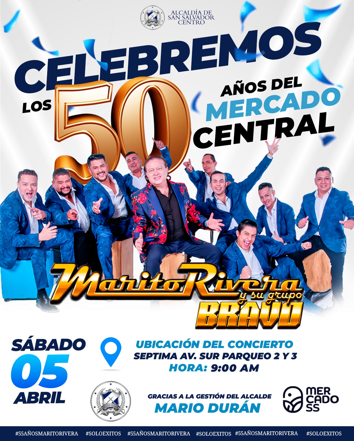 Celebración De Los 50 años del Mercado Central Con Marito Rivera y su Grupo Bravo 