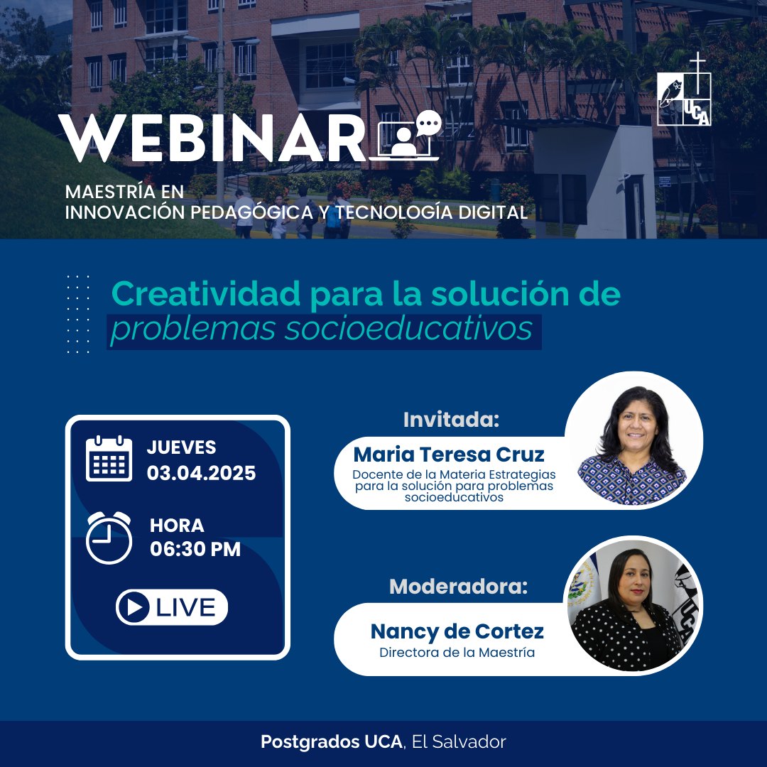  Webinar: "Creatividad para la solución de problemas socioeducativos"