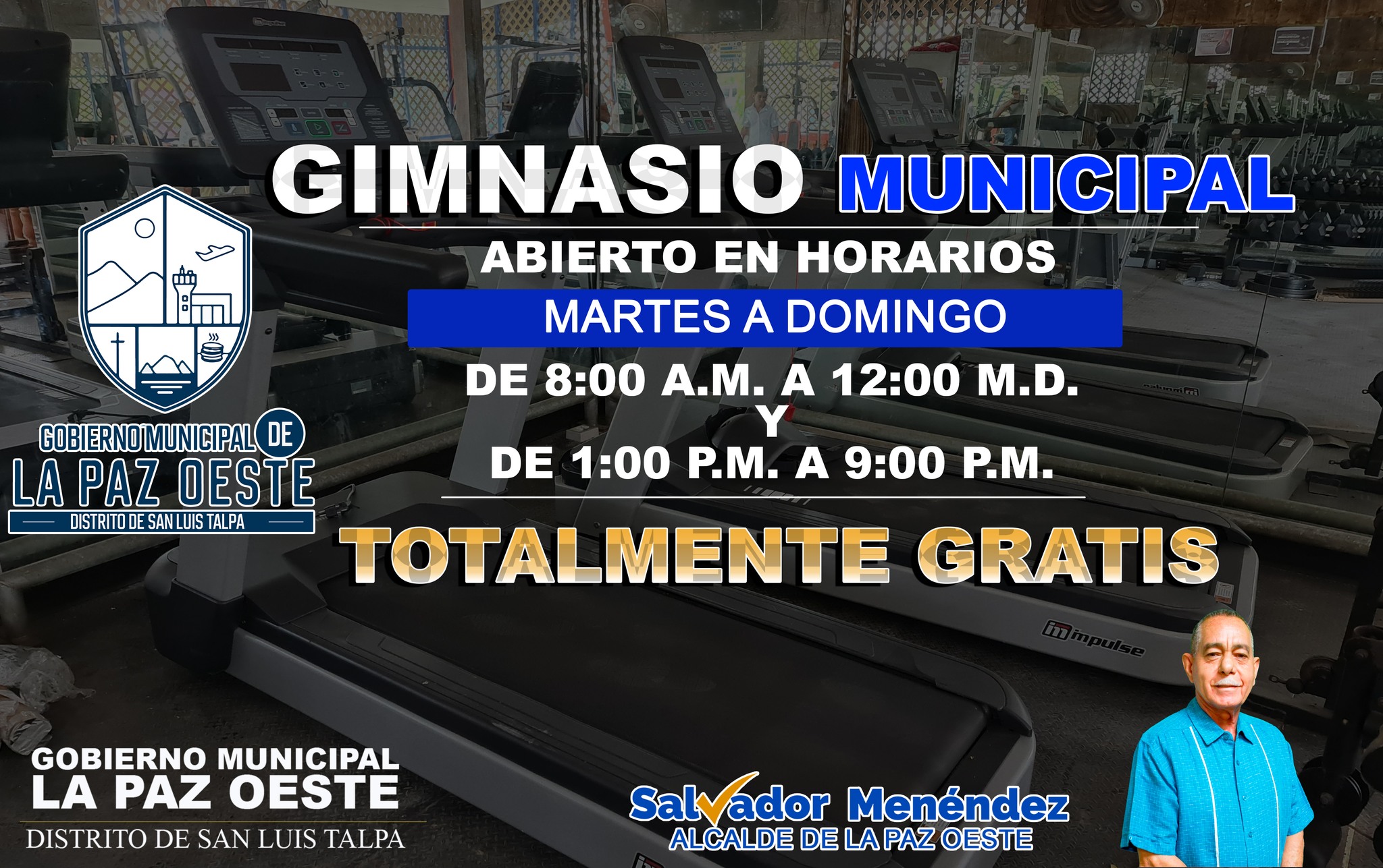  ¡Gimnasio Municipal abierto para todos, totalmente gratis! 🏋