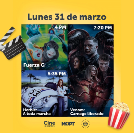 CARTELERA DEL CINE AL AIRE LIBRE , LUNES