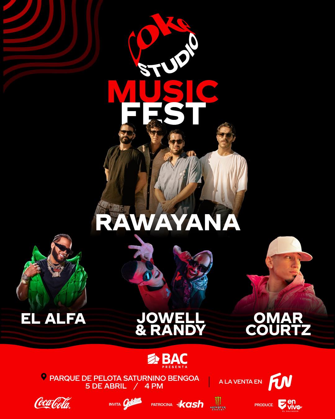 CONCIERTO DE RAWAYANA, EL ALFA , JOWELL Y RANDY , Y OMAR COURTZ  EN EL COKE STUDIO: MUSIC FEST 2025 EN EL SALVADOR