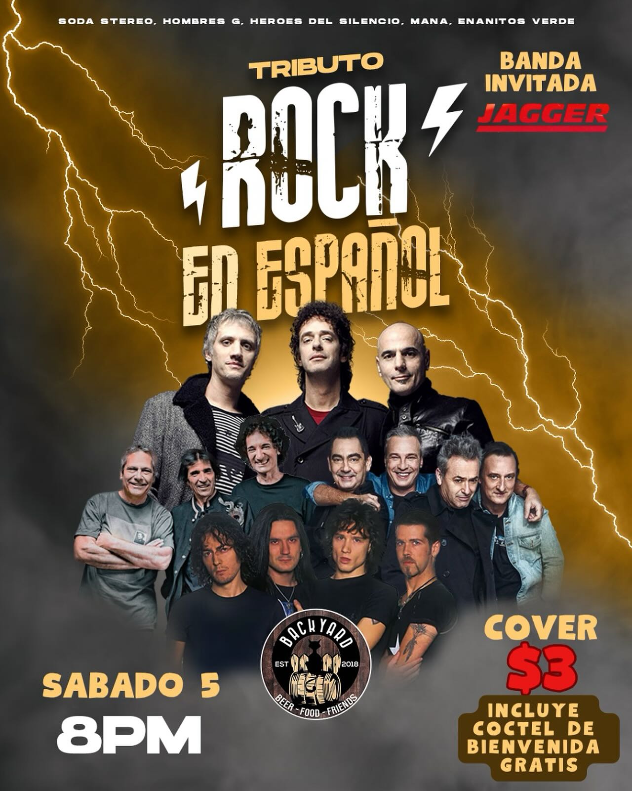  ¡Noche de puro ROCK EN ESPAÑOL en BACKYARD! 