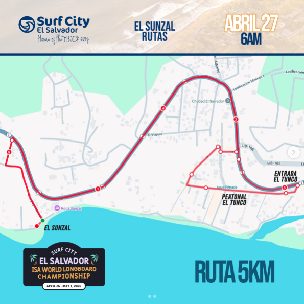  Playa El Sunzal para correr 5K y 10K!