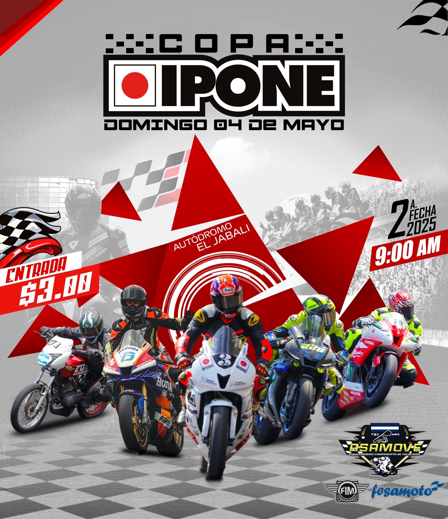  2a. fecha del Campeonato Centroamericano de Motovelocidad "COPA IPONE" 