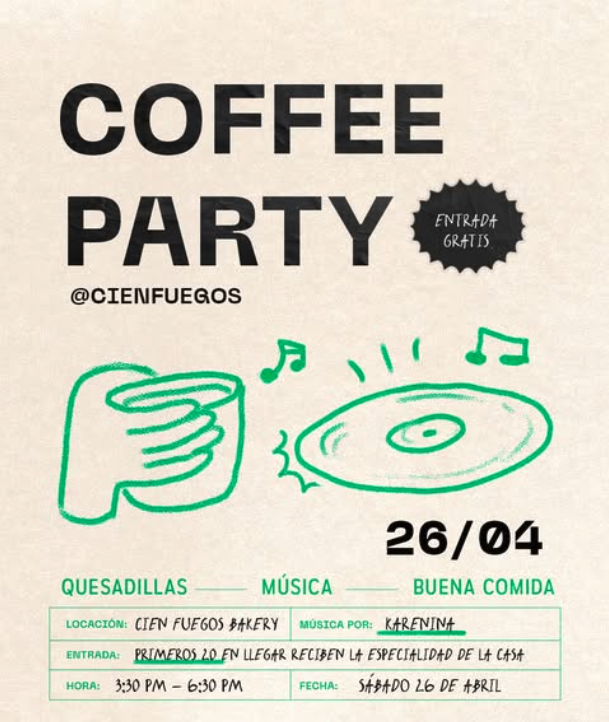 Coffee Party Cien Fuegos Bakery
