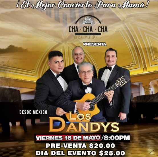 Concierto de los Dandys en restaurante cha cha chá