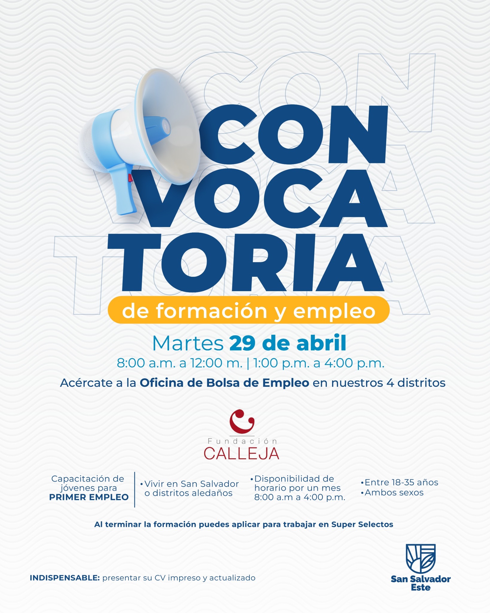 CONVOCATORIA DE INFORMACIÓN Y EMPLEO