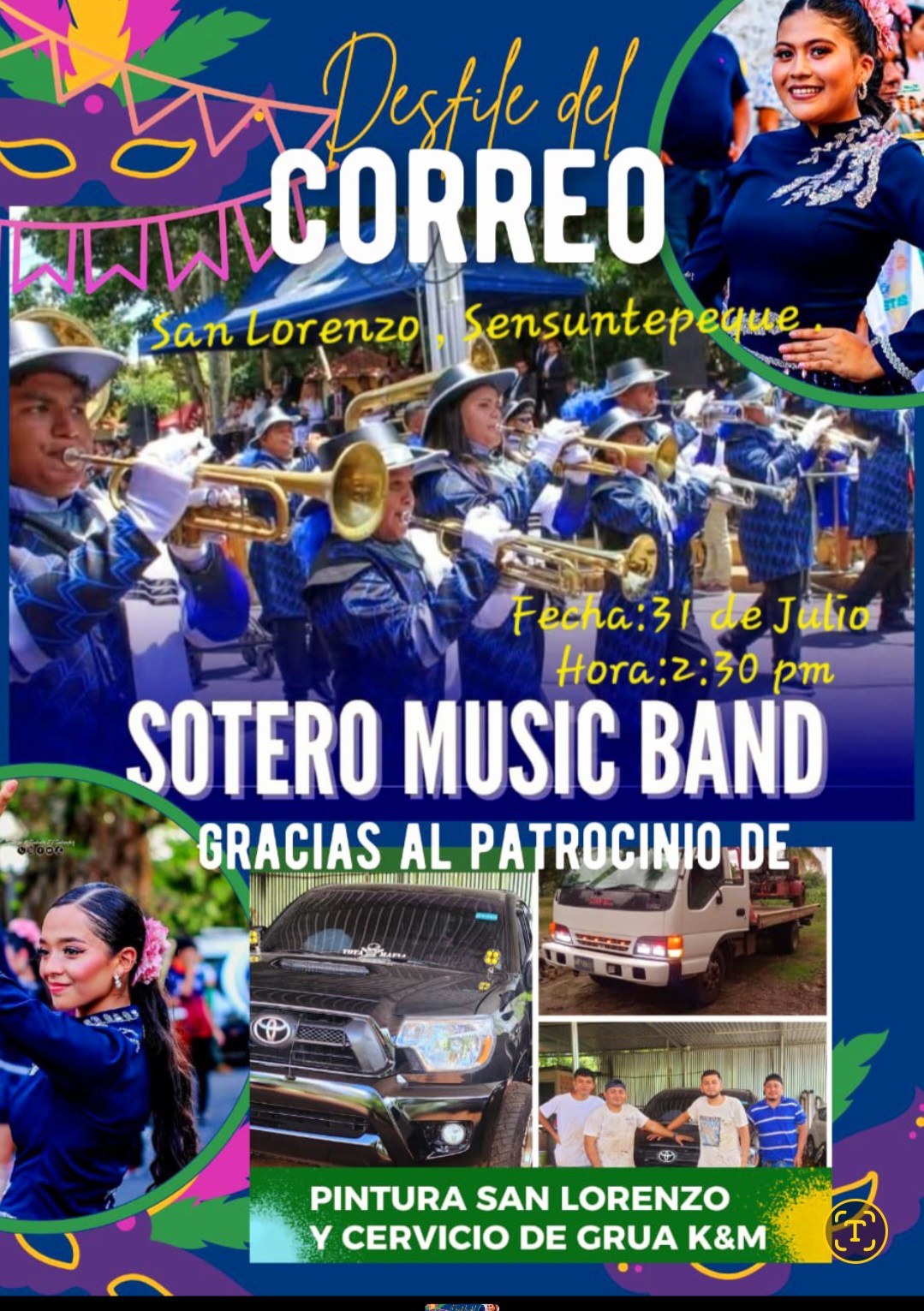 🎺 ¡Desfile del Correo en San Lorenzo, Sensuntepeque! 📣