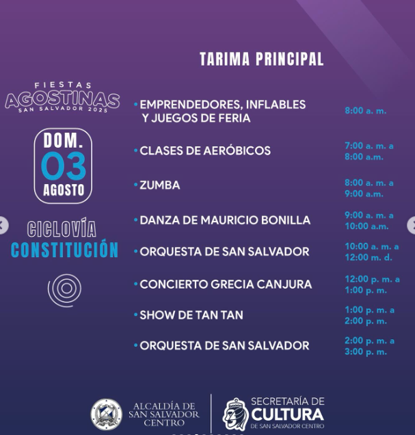 🎉 ¡Día 3 de las Fiestas Agostinas San Salvador 2025! 🎉