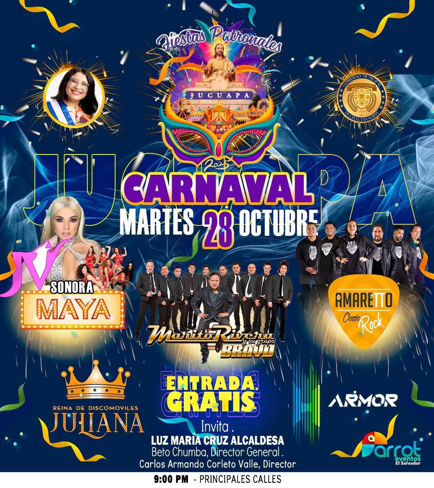 Carnaval De Jucuapa Junto A Marito Rivera, Amareto Y La Sonora Maya