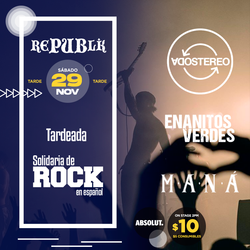 Tardeada solidaria de rock en español