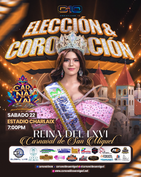 ¡Elección y coronación de la Reina del Carnaval de San Miguel! 🌟