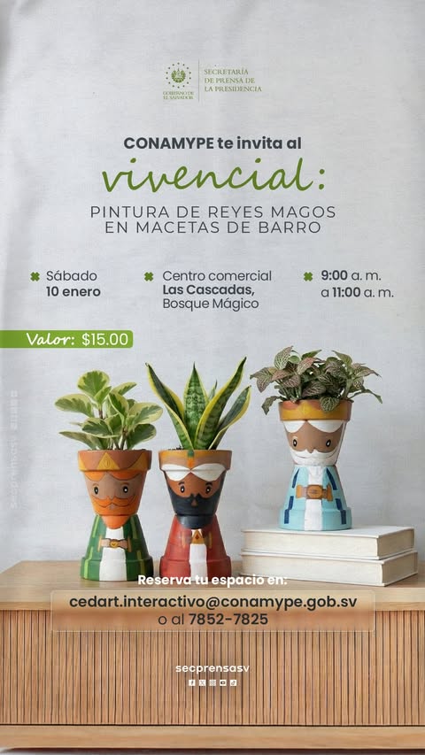 PINTURA DE REYES MAGOS EN MACETAS DE BARRO