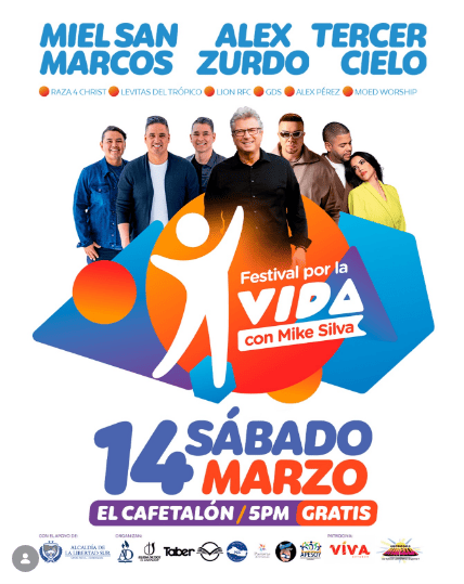 image of Festival por la Vida con Mike Silva, Alex Zurdo, Tercer Cielo, Miel San Marcos Y Raza For Christ 