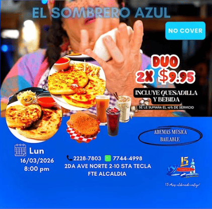  ¡Lunes con sabor y ritmo en El Sombrero Azul! 🎶🍔