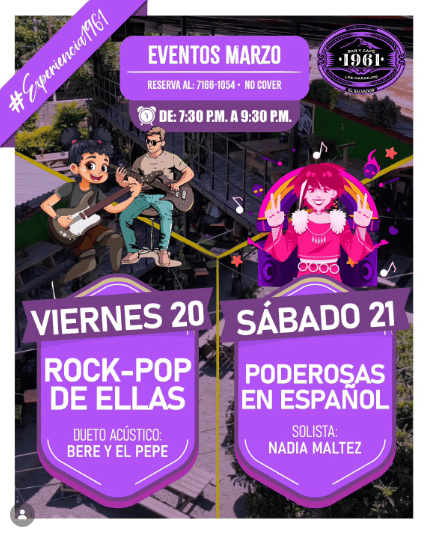 Rock-Pop de Ellas / Poderosas en Español En La Ruta De Las Flores