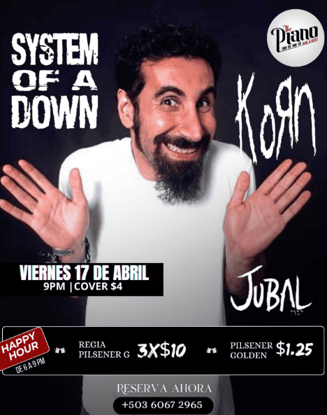 Noche de Rock – Tributo System of a Down & Korn 🎶🤘