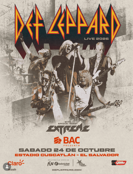 Concierto De Def Leppard En El Salvador 2026